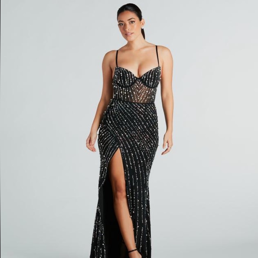 Black Rhinestone & pearly Dress from Windsor